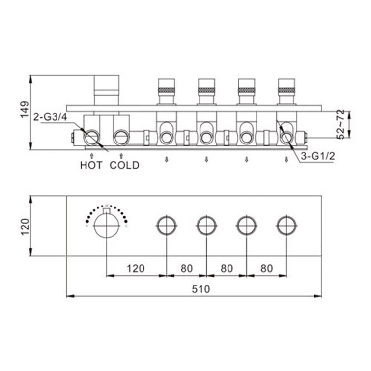 Oceane Wall Mount Multi Functional Shower Set with Handheld and Rainfall Features