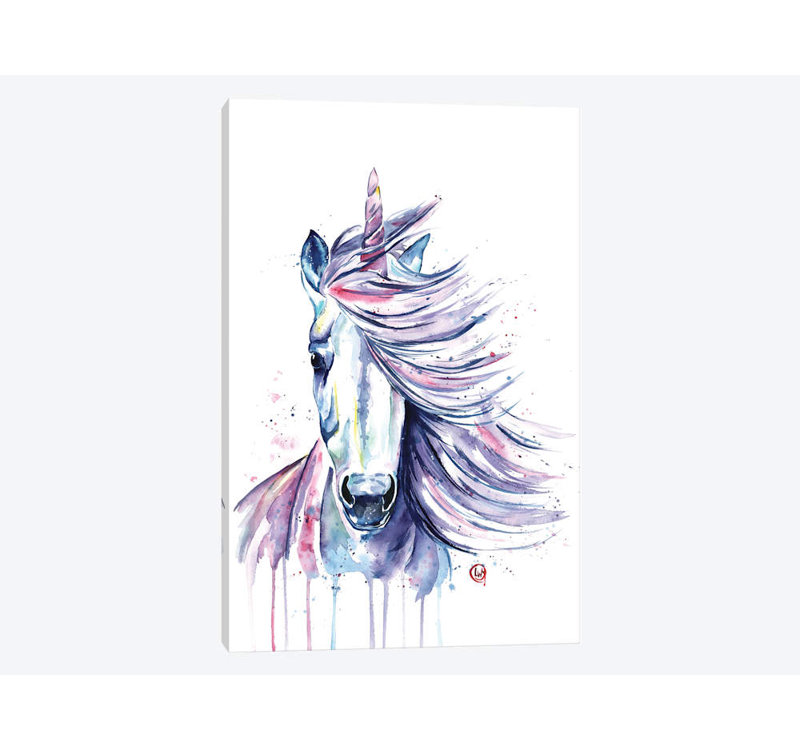 " Unicorn ", 40" H x 26" W x 1.5" D, Wrapped Canvas, No Mat