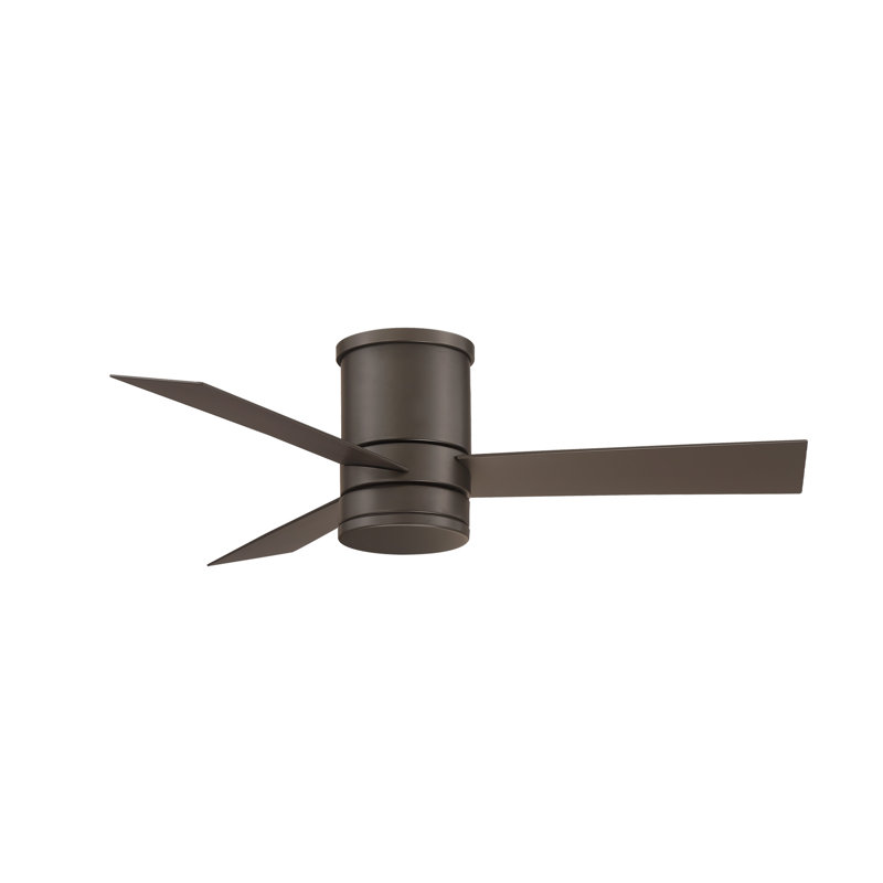 Axis 3 - Blade Outdoor Smart Flush Mount Ceiling Fan with Remote Control and LED Light Kit Included, Works With Alexa and iOS / Android App