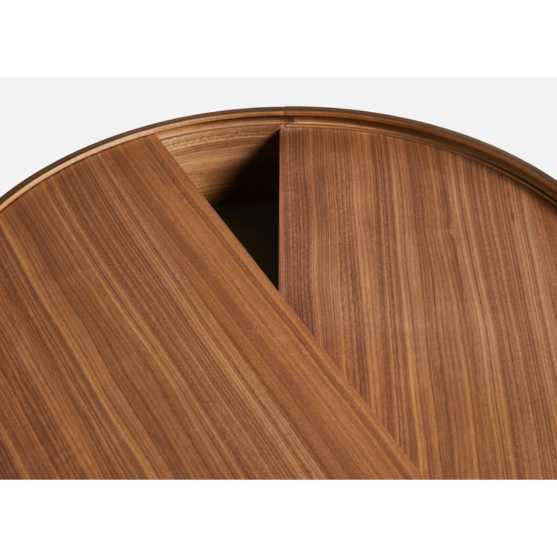 Arc Coffe Table, Matt Lacquered Walnut, 15" H x 26" L x 26" W