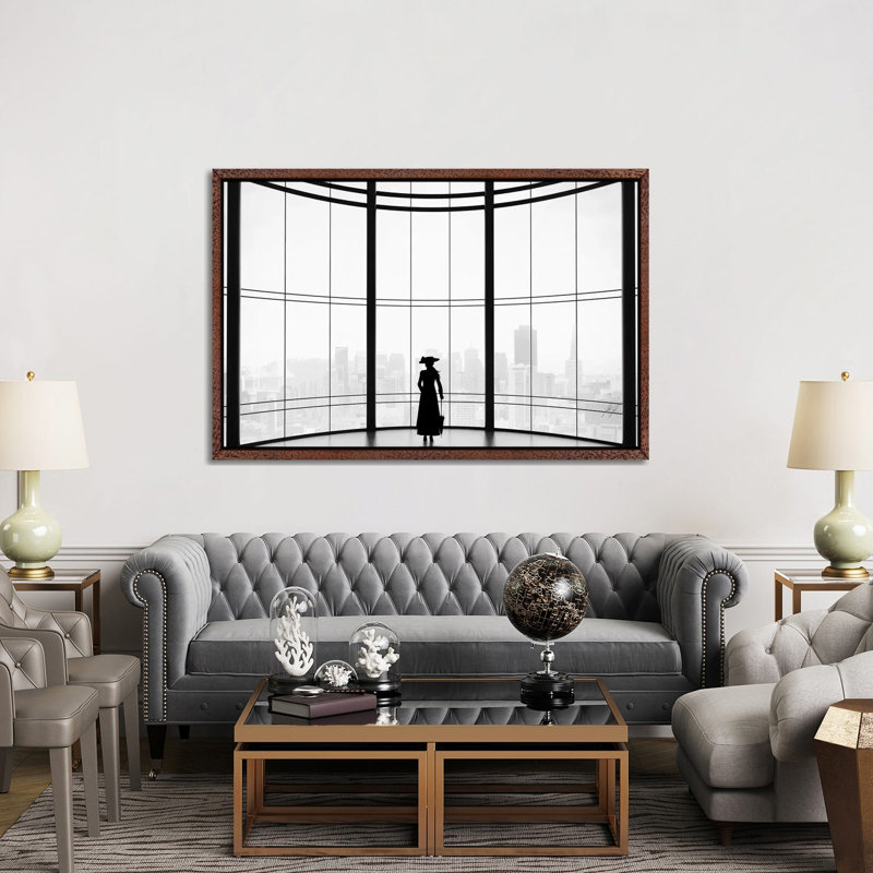 Thoughful View II by Kathrin Federer - Print on Canvas, Classic Brown Wood Framed, 101.6cm H x 152.4cm W x 3.81cm D
