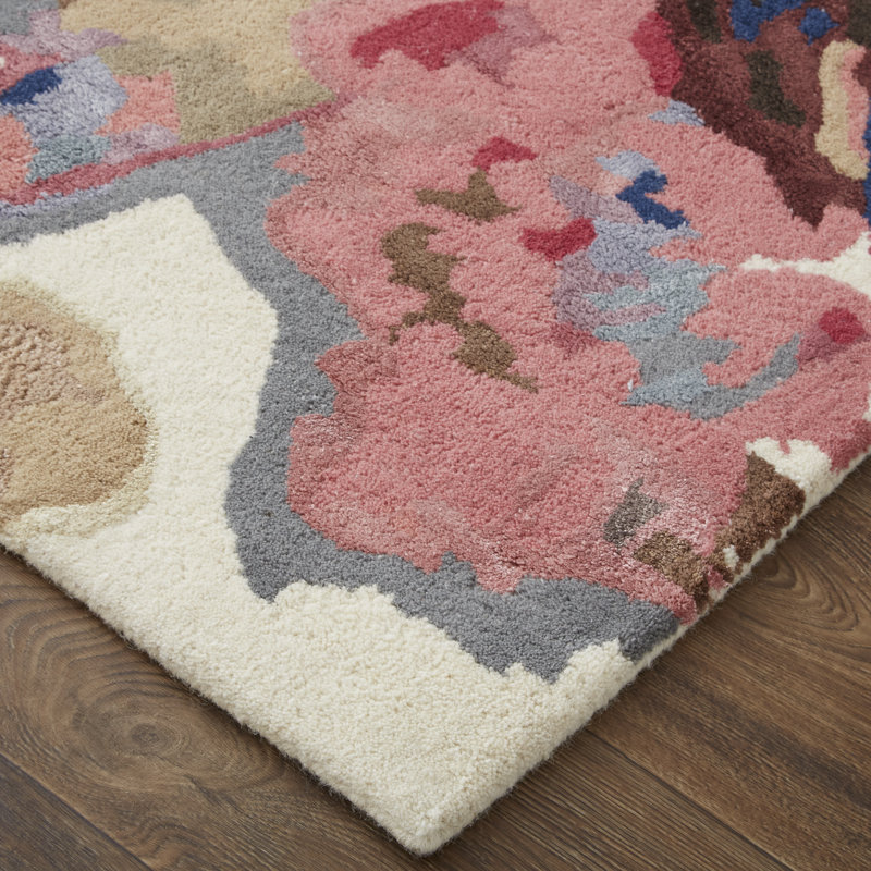 Dafney Hand Tufted Floral Area Rug, Rectangle 3'6" x 5'6"