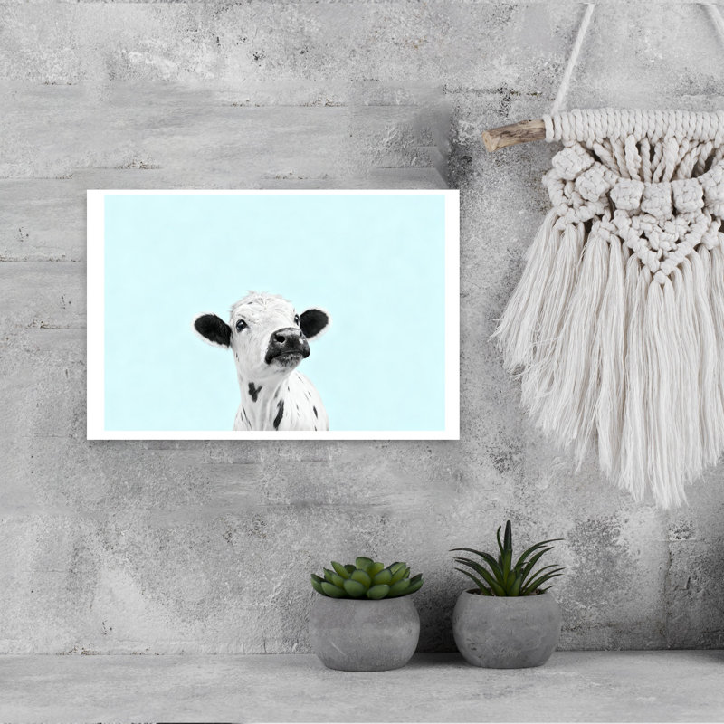 Art contemporain, vache rétro, art mural, H 8 po x l 12 po