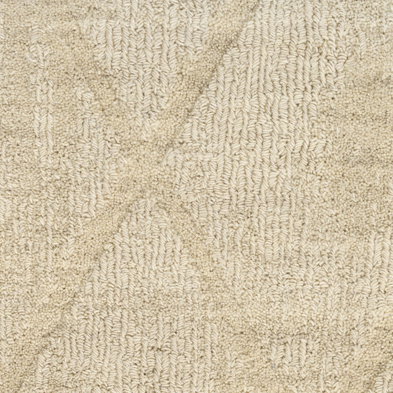 Ebern Designs Chatwin Beige Modern Wool Indoor Rug, Rectangle 3'9" x 5'9"