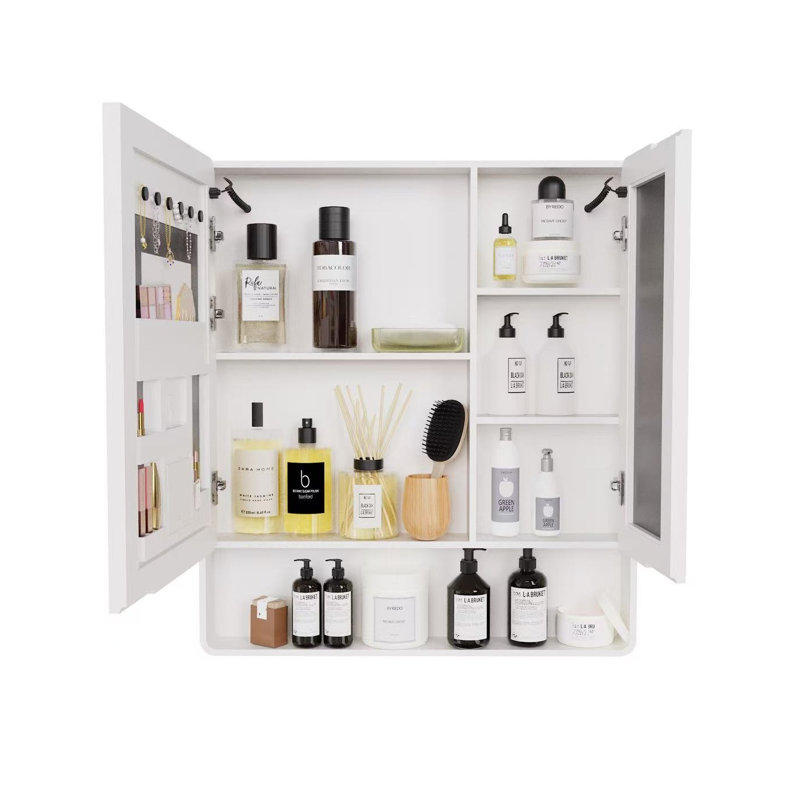 Grande armoire à pharmacie blanche en aluminium et en plastique avec lumière blanche unicolore