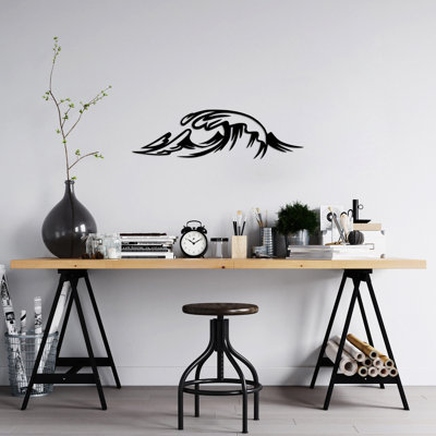 Stylish Black Decorative Metal Wall Accessory, 7.9 x 27.6 inches | 100% Metal Construction, Thickness: 0.06 inches | Perfect for Home, Office & Gallery Decor, Easy to Hang, Modern and Elegant Design