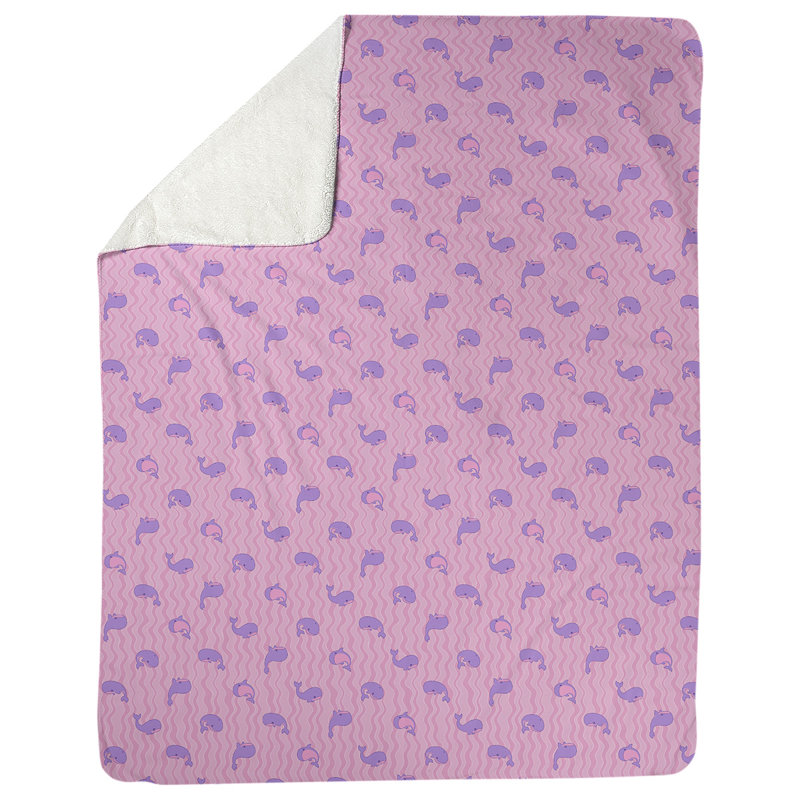 Couverture Katelyn Elizabeth Whales, L 52,5 po x L 62,5 po, Rose/mauve