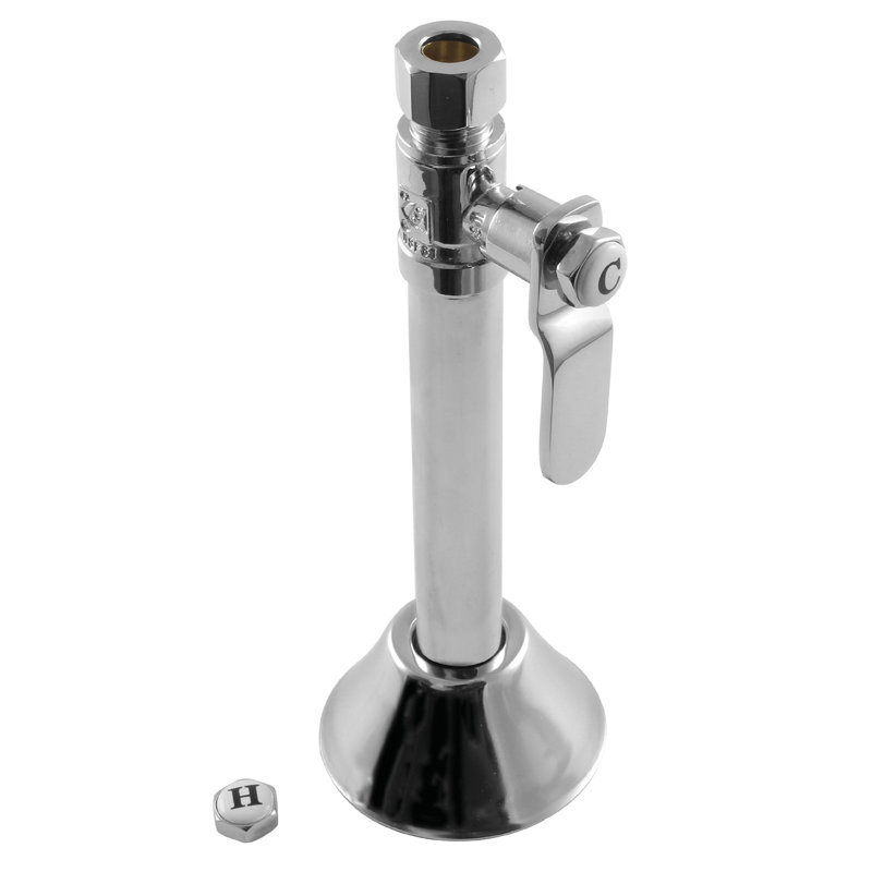 Whitaker Straight Stop Valve, Polished Chrome