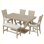 Ensemble de table de salle à manger moderne en bois 6 pièces avec banc long et 4 chaises