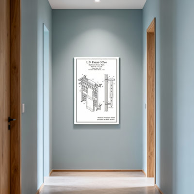 Bath & Laundry Patent Drawing Towel Rack Design Diagram