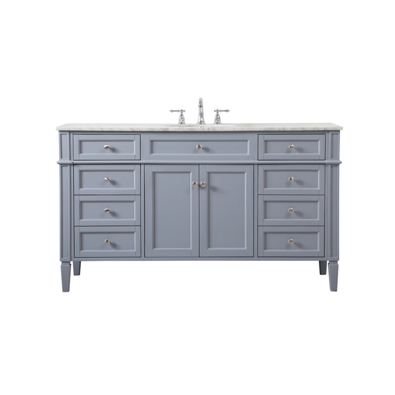 Ensemble de meuble-lavabo simple 60 "Rivers, Gris