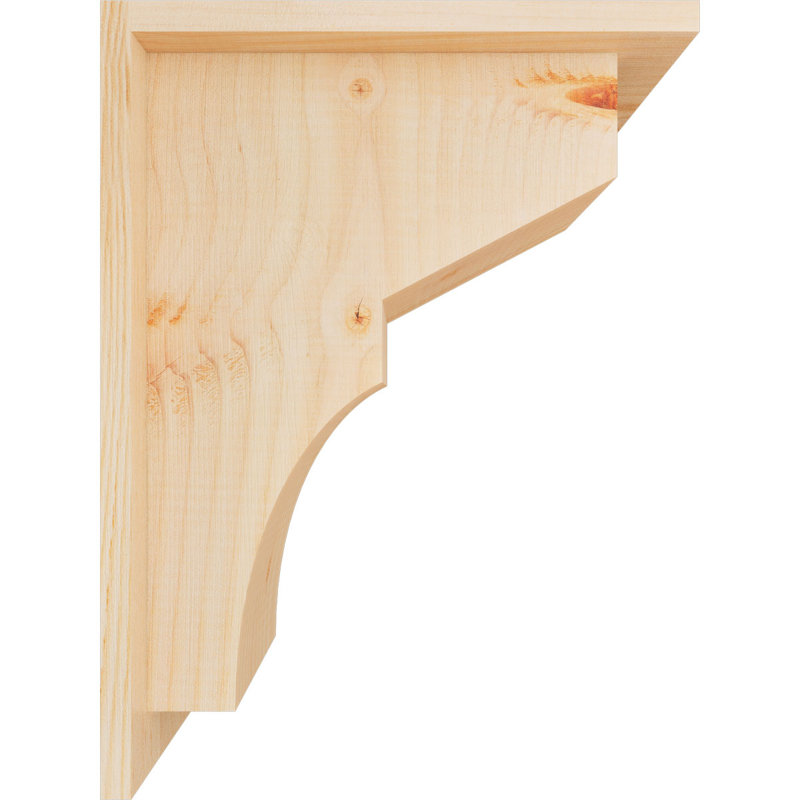 Corbeau Monterey avec plaque arrière, H 16 po x l 7,5 po x P 12 po, Sapin de Douglas, Lisse