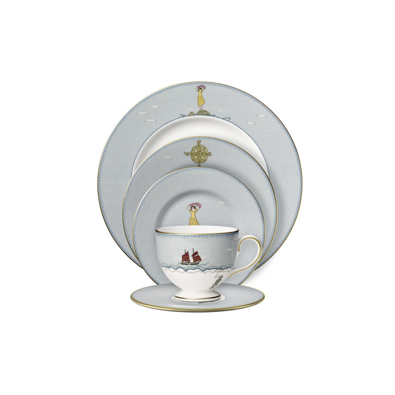 Kit Kemp's Sailor's Farewell 5-Piece Porcelain Dining Set, Service for 1