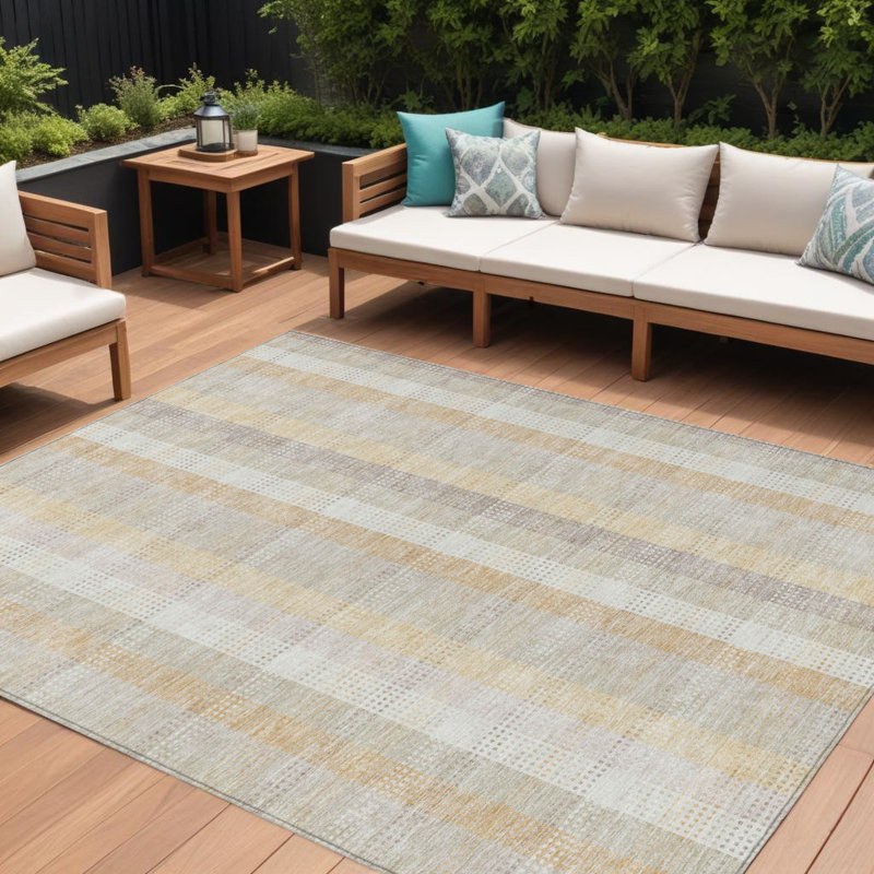Tapis intérieur / extérieur brun clair 10 'x 14'