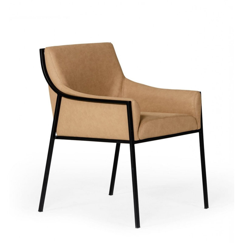 Tan Suede Dining Chair