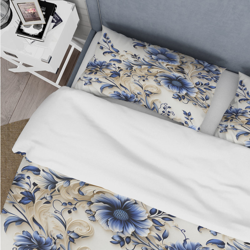 Ensemble de housse de couette Decambra, Housse de couette simple + 1 taie décorative stan