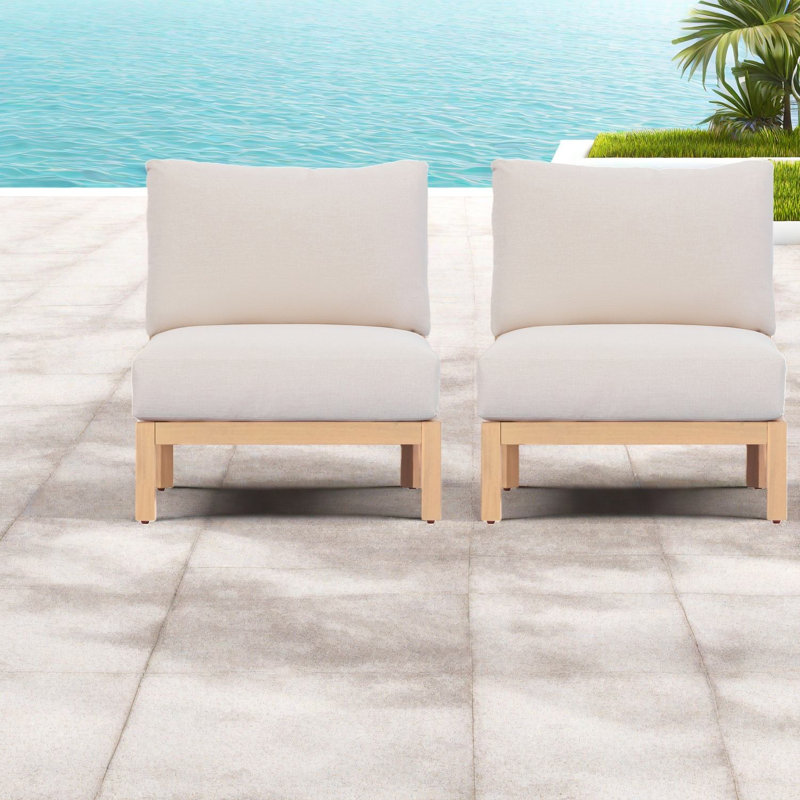 Chaises longues de patio modernes, ensemble de cordes en bois d'acacia pour porche et jardin