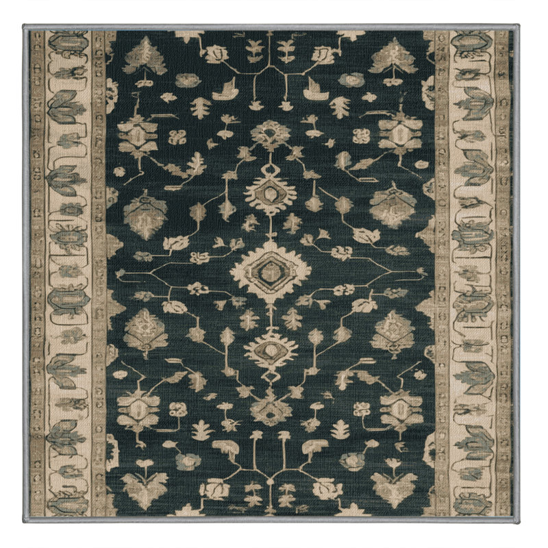Tapis gris lavable à la machine, Carré 6 pi