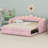 Contemporary Padded Daybed with Illumination and Multi-Position Trundle System-957325759