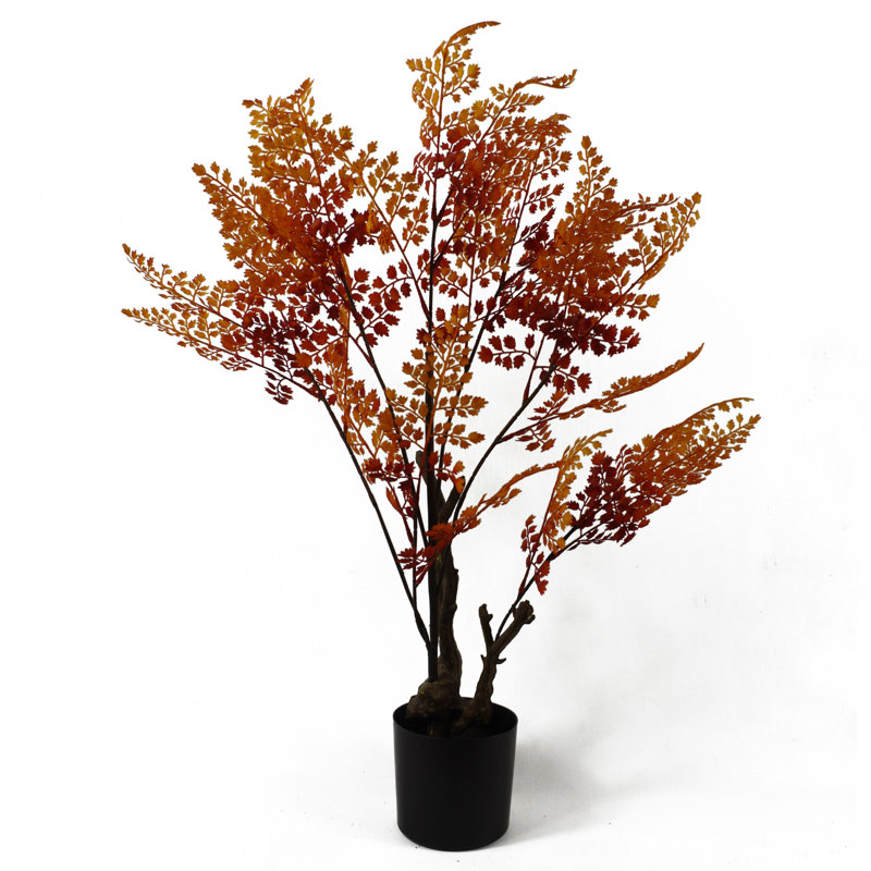 70cm Faux Foliage Plant in Pot, Orange