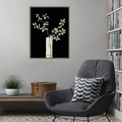 " Modern Floral On Black I " by Elizabeth Medley