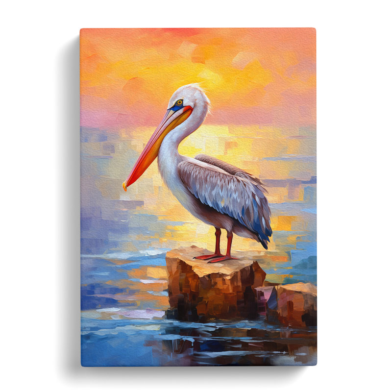 Pelican Impressionism - No Frame Print, 50cm H x 35cm W x 3cm D