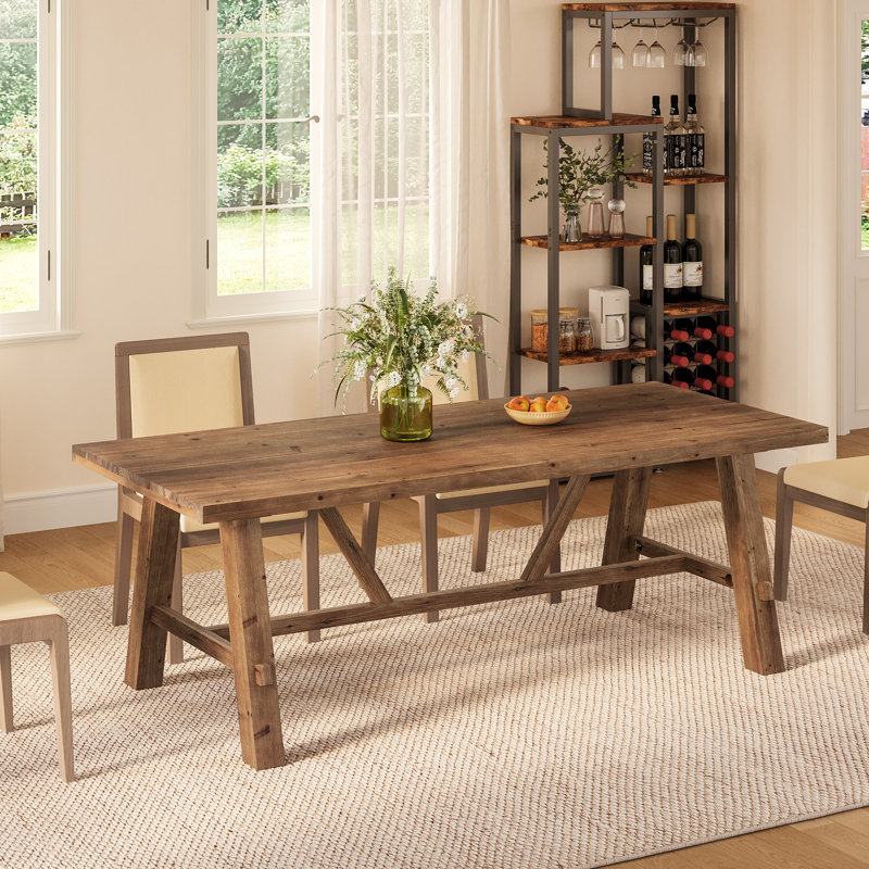 Table de salle à manger en bois massif de 70,87 pouces de long pour la cuisine, la salle à manger et les appartements