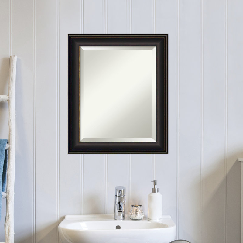 Miroir de salle de bain mural biseauté Reshard Ridge, Bronze huilé, 25 po x 21 po
