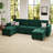 Shavera Velvet U-Shaped Sectional Couch Convertible Large Sofa Bed Sleeper With Storage Ottoman-129925606