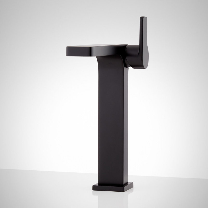 Hibiscus 1.2 GPM Single Hole Vessel Bathroom Faucet with Pop-Up Drain Assembly, Matte Black