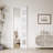 Frosted Glass 5-Lite Sliding Pocket Door White Standard Door with Hardware Kit Set-114466781-90706810