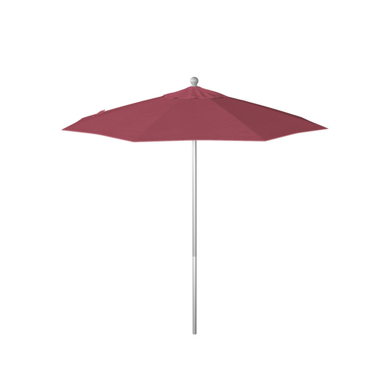 Parasol de marché 90 po Sunbrella, Argent anodisé, Toile Sunbrella® rose vif