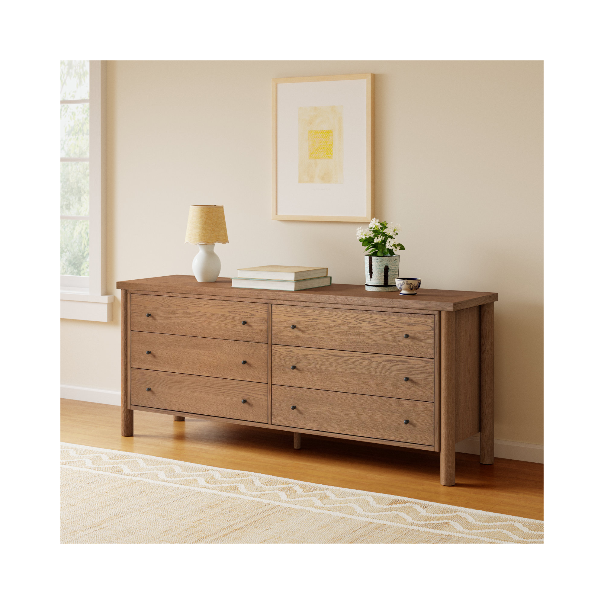 Linda 6 - Drawer Dresser, Brown