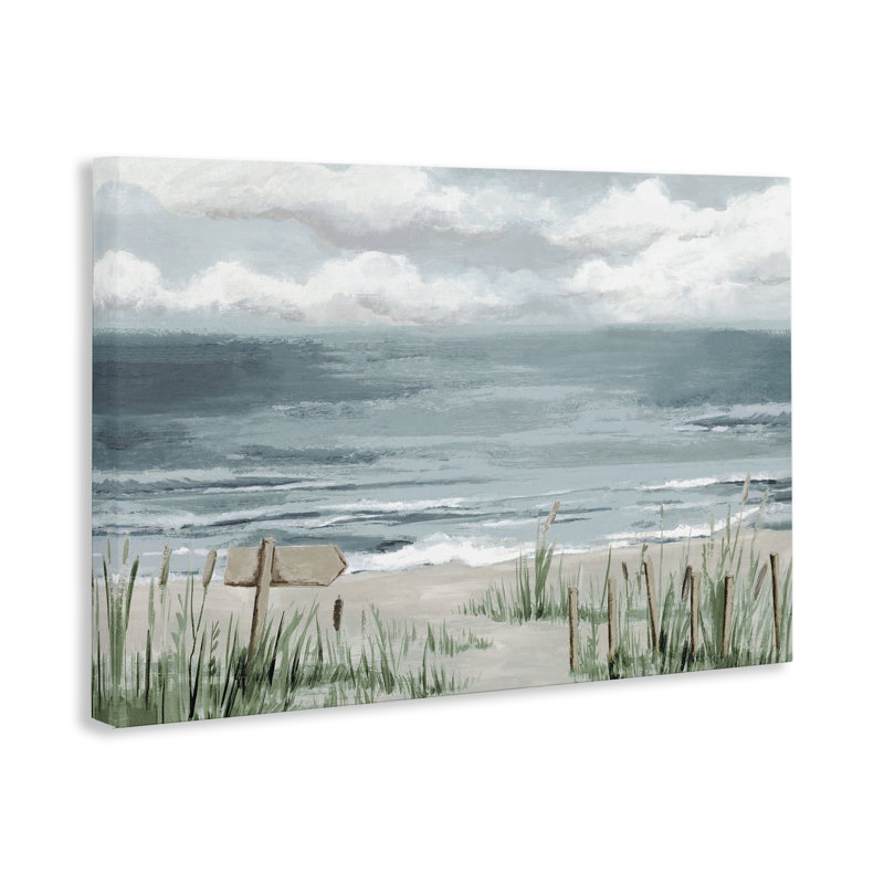 Art mural sur toile Sprouting Beach Graminées, design par Hannah Dawson, H 24 po x l 36 po