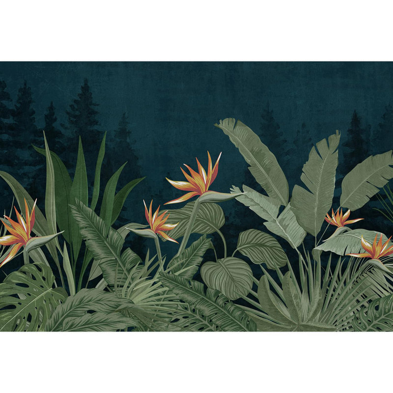 Bordure florale pelez et collez, L 132 po x l 192 po