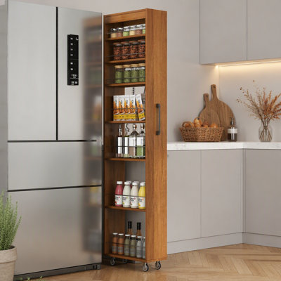 7 Tier multi-functional pull-out multi-tier storage Single-sided open shelf for Kitchen, Living Room & Narrow Spaces