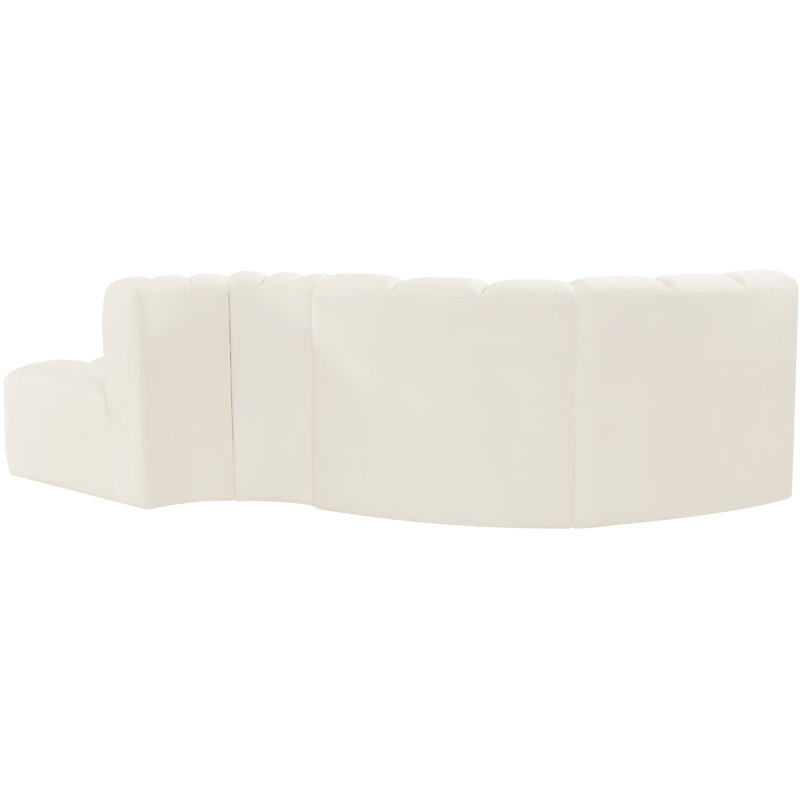 Houssam Upholstered Curved Sectional Reversible, Cream Velvet