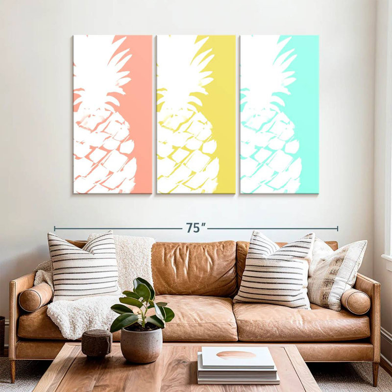 Yarlin Modern Pineapple Trio, 28" H x 45" W