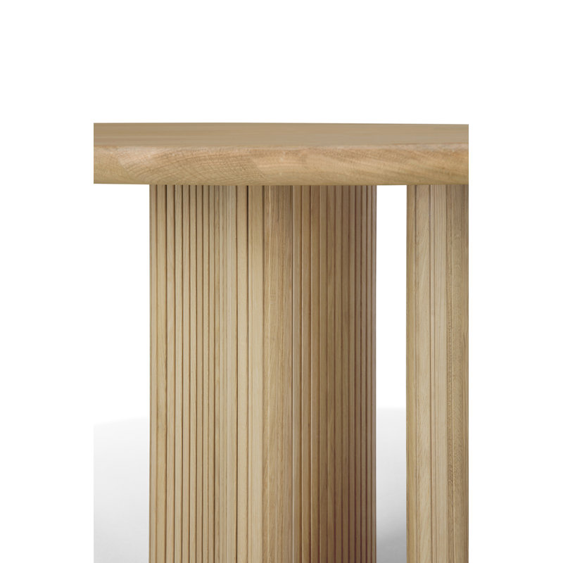 Roller Max Round Solid Wood Dining Table, Natural