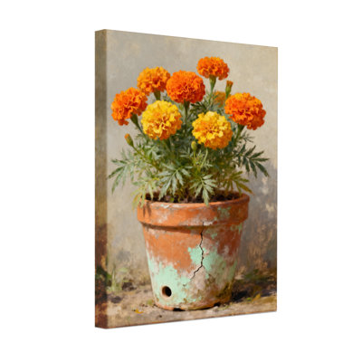 Plantes et fleurs fleurs de souci dans un pot en terre cuite