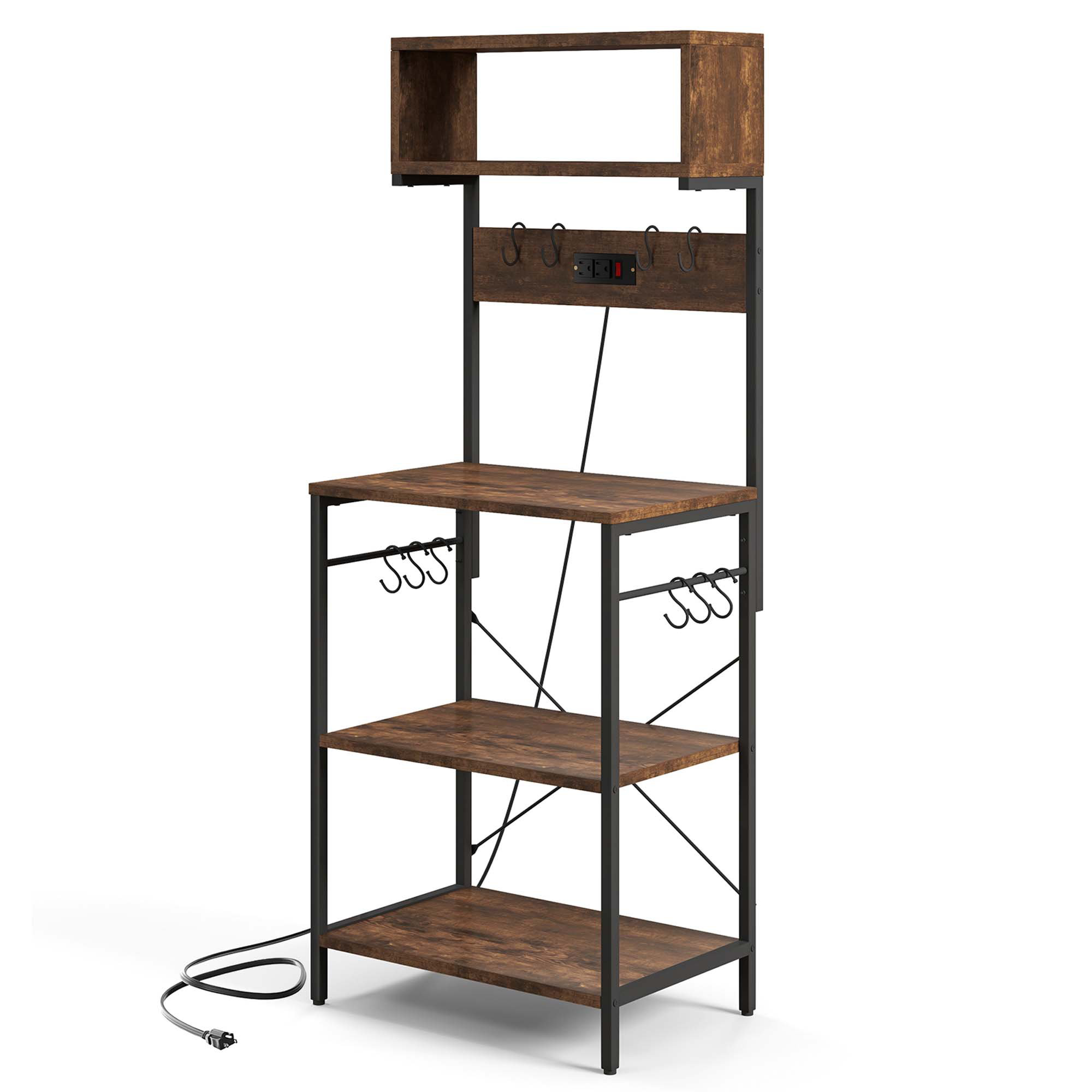 Homfa 5 Tier Kitchen Bakers Rack, 2 Drawer Industrial Metal Frame