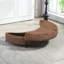 Grand repose-pieds rembourré avec rangement demi-lune-33813016