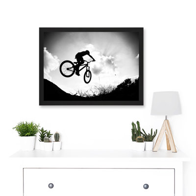 Sport BMX Bike Jump Bicycle Silhouette Offroad - Single Picture Frame Print