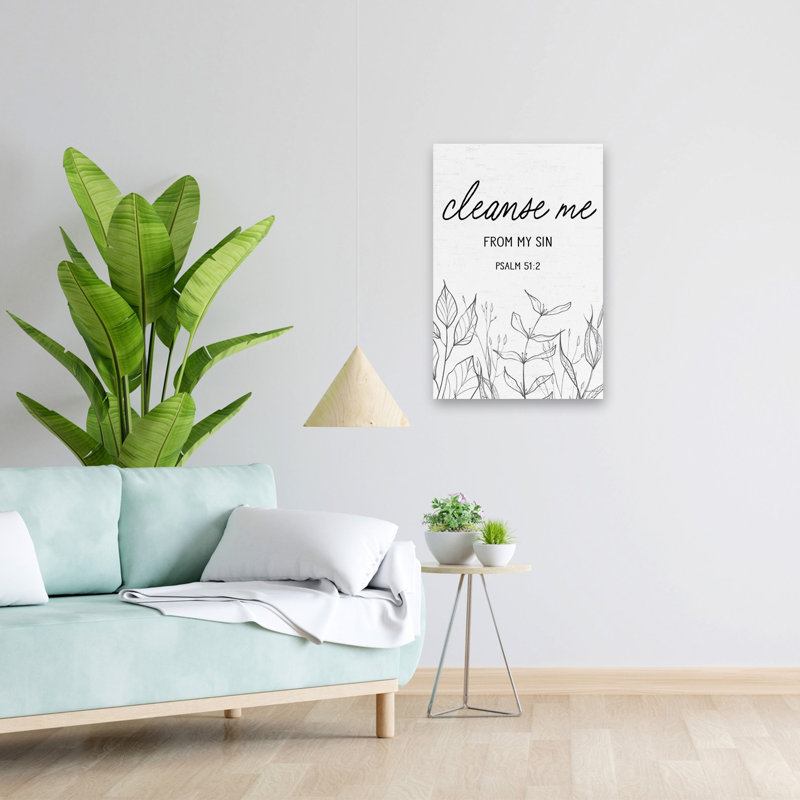 «Cleanse Me» - Psaume contemporain «Cleanse Me», œuvre d'art, H 16 po x l 24 po