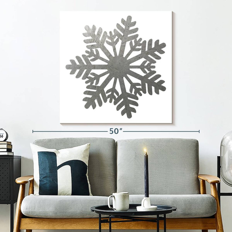 Lelend Silver Snowflakes I, 33" H x 33" W