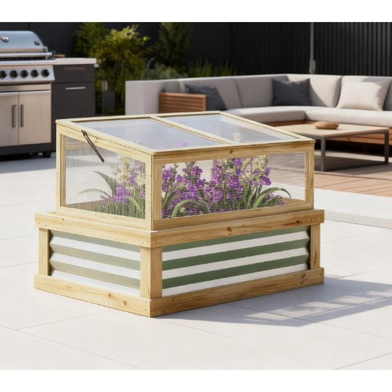 Lit de jardin surélevé (naturel, argent)