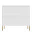 Gosa 3-Drawer Nightstand Modern Tall Bedside Table with Storage Drawers-1041041359
