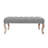 Vintage Upholstered Button Tufted Bench Entryway Ottoman With Rubber Wood Legs For Dining Room Bedroom, Gray