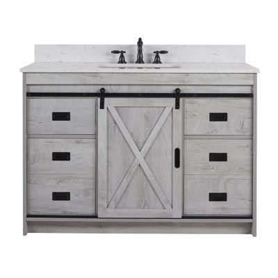 Jillian 48' Single Bathroom Vanity with Engineered Stone Top