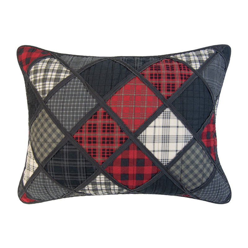 Donna Sharp Lumberjack 3PC King Ragged Cotton Quilt Set, King Quilt + 2 King Shams